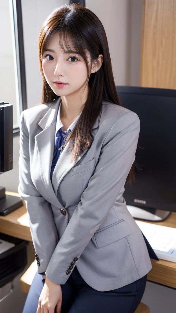 suit、25-year-old、woman、Japanese Idols、Real、Real Photo、high resolution、4K、8K、a working woman、office