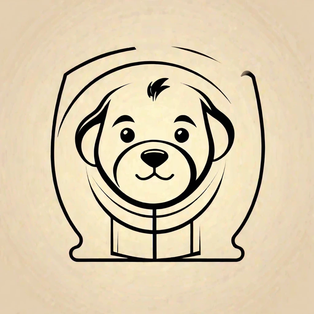 Logo, vector, logo design, vector, simple, flat, icon, Minimalism, Clear lines and contours, concentrated, A cute animal, Retro animation style, Artist Max Fleischer