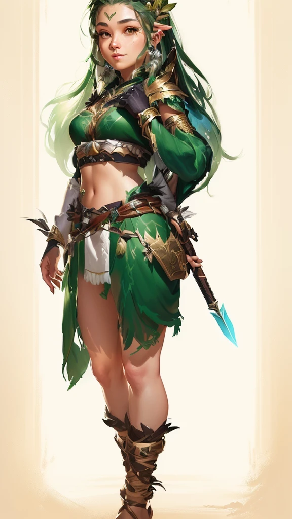 A man in costume、Close-up of woman holding sword,Tribe Princess, role playing game (RPG) concept art character, Created by senior character artists, forest hunter lady, Beautiful full body concept art, kushatkrentz women in critical art, Character Design Art, Fantasy character design, role playing game角色艺术, Fantasy Character Art, female forest archer, Detailed full body concept art, Detailed character art,Realistic style