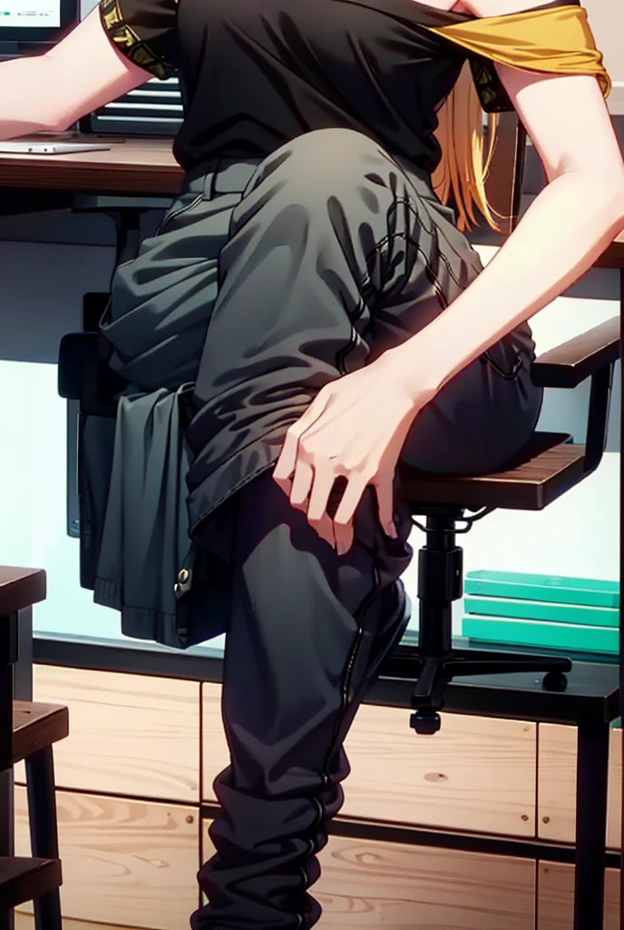 memcho, memcho, Long Hair, Blonde Hair, Multicolored Hair, horn, bangs, Brown Hair, Black Hair, blunt bangs, Two-tone hair, (Aqua Eye:1.3), :3,happy smile, smile, Open your mouth,Black-rimmed glasses,
Cold shoulder tops,Short sleeve,skinny pants,Stiletto heels,There is a computer on the table,So that the whole body goes into the illustration,Chair,walking,Daytime,
Break indoors, office,
壊す looking at viewer, Systemic
break (masterpiece:1.2), highest quality, High resolution, unity 8k wallpaper, (figure:0.8), (Beautiful fine details:1.6), Highly detailed face, Perfect lighting, Highly detailed CG, (Perfect hands, Perfect Anatomy),