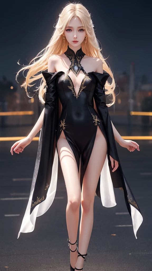 (The legs are very thin and straight),(Very long legs,Straight Legs),High heel,Long legs,Leg length from the front,Perfect body,Have perfect legs,(Exterior),((whole body)),Clear face,Pretty face,8K,masterpiece,original photo,Best quality,detail:1.2,Reality,detail,Very detailed ED,CG,Unite,wallpaper,Depth of Field,illumination,lens flare,Ray Tracing,(Very beautiful face,Beautiful lips,beautiful eyes),complex,Detailed face,1 Girl,(very slim body:1.3),