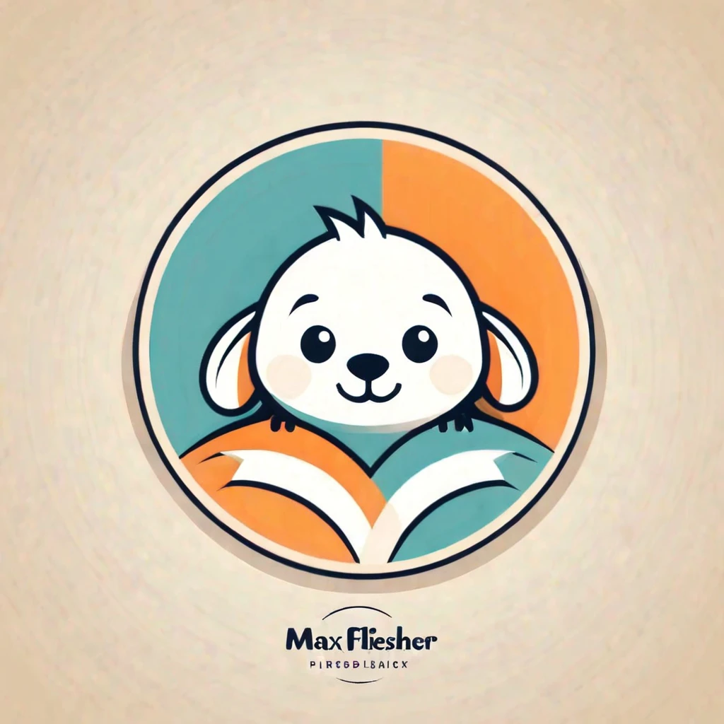 Logo, vector, logo design, vector, simple, flat, icon, Minimalism, Clear lines and contours, concentrated, A cute animal, Retro animation style, Artist Max Fleischer