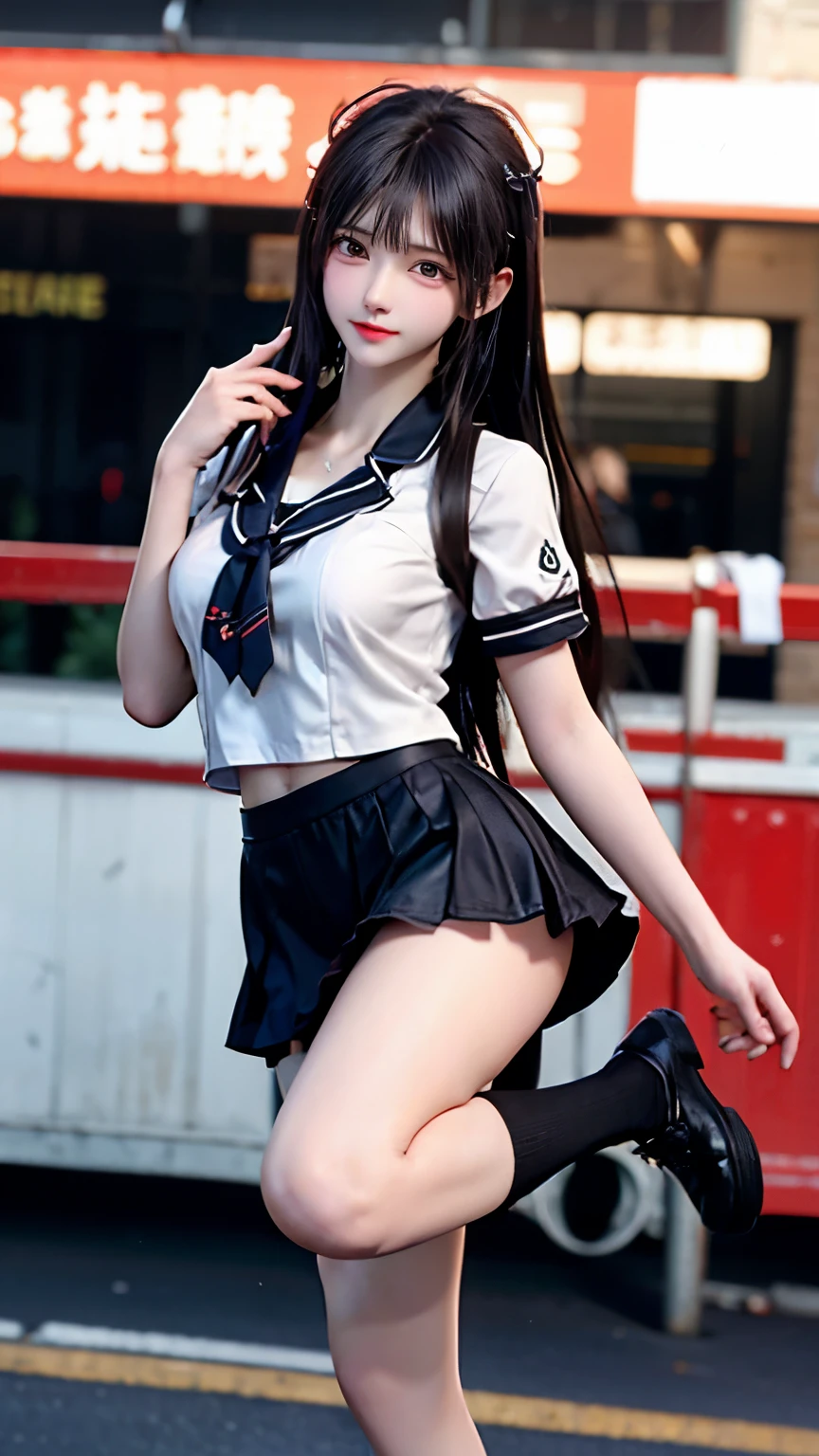 （Very delicate and beautiful：1.2）super model,,Big Breasts,Beautiful breasts,voluptuous,【bike shorts】,,【3girls】,,highest quality, High resolution, 8K,Kick in a hurry,mini skirt,uniform