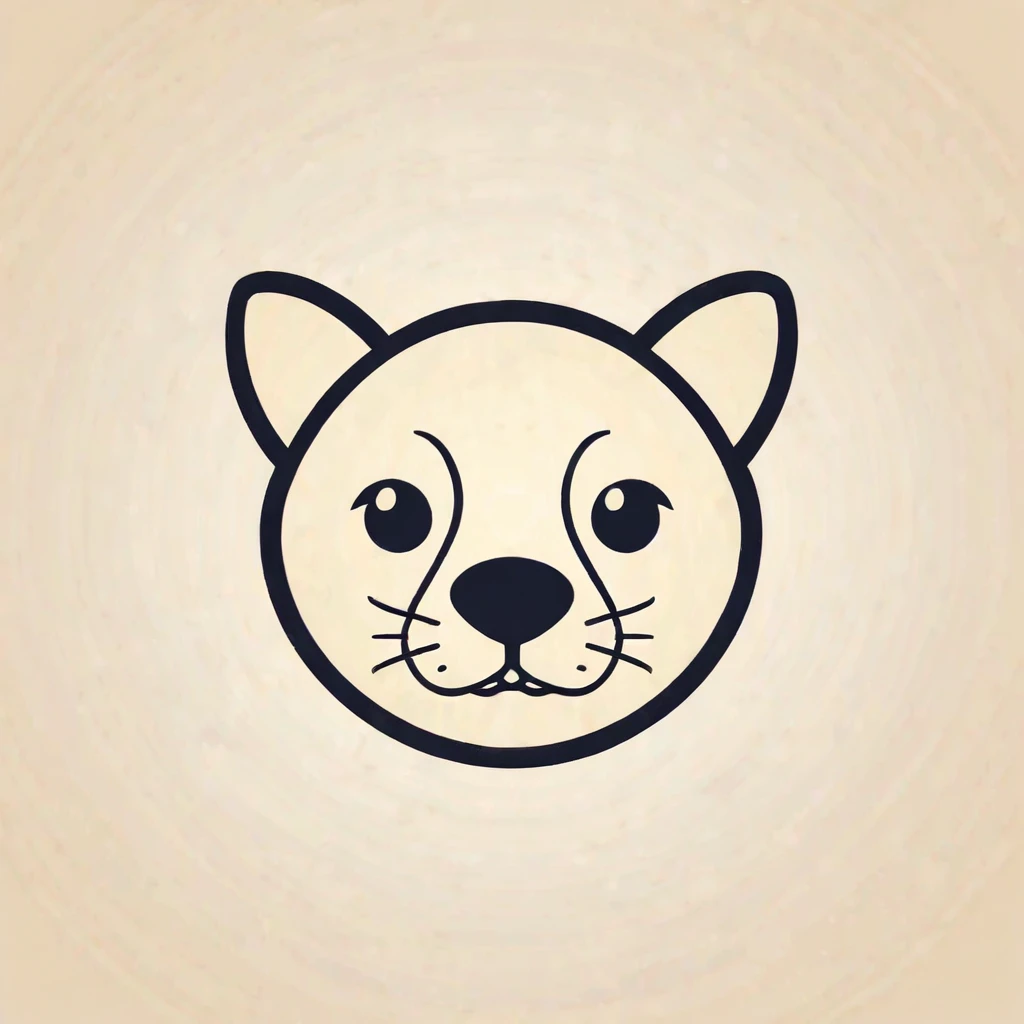 Logo, vector, logo design, vector, simple, flat, icon, Minimalism, Clear lines and contours, concentrated, A cute animal, Retro animation style, Artist Max Fleischer
