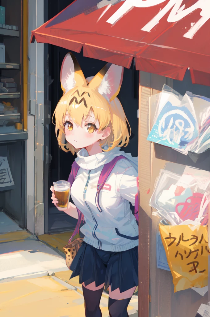 best quality, 1girl, serval (kemono friends), kemono friends, serval