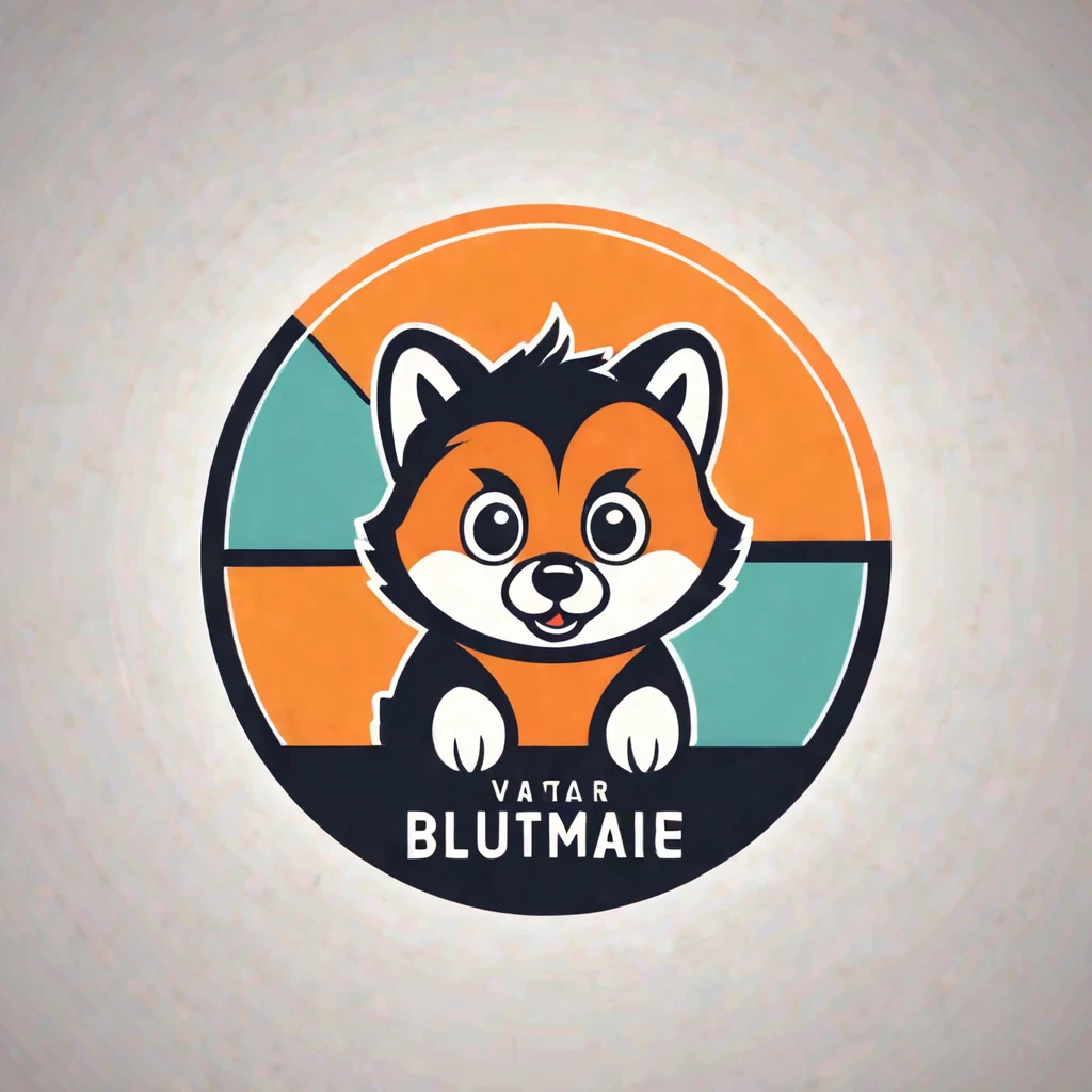 Logo, vector, logo design, vector, simple, flat, icon, Minimalism, Clear lines and contours, concentrated, A cute animal, Retro animation style, Artist Max Fleischer