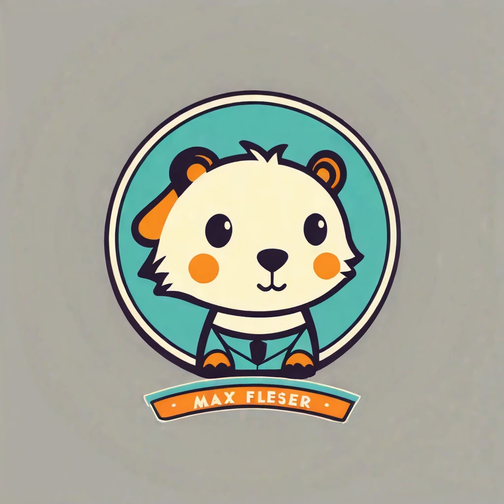 Logo, vector, logo design, vector, simple, flat, icon, Minimalism, Clear lines and contours, concentrated, A cute animal, Retro animation style, Artist Max Fleischer