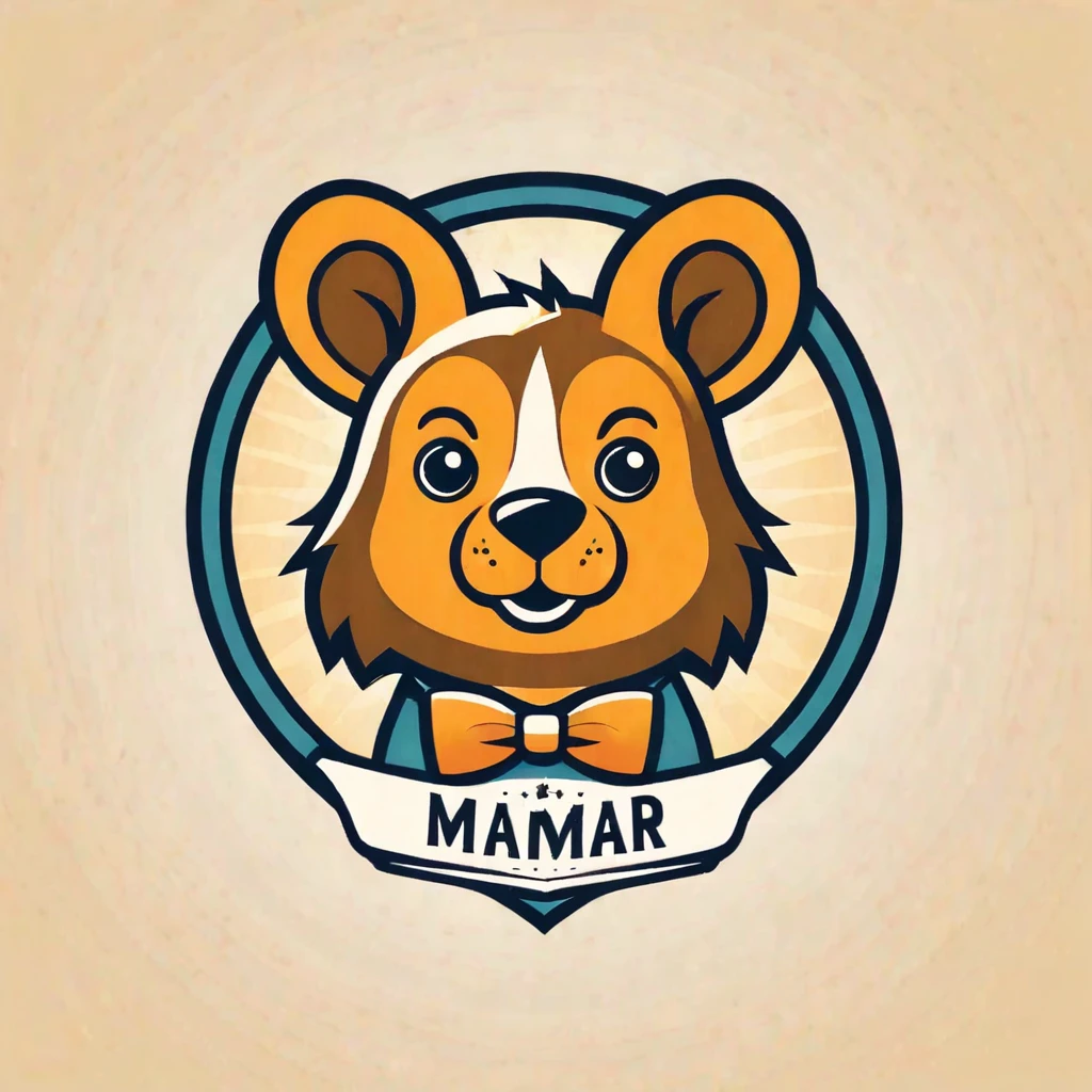 Logo, vector, logo design, vector, simple, flat, icon, Minimalism, Clear lines and contours, concentrated, A cute animal, Retro animation style, Artist Max Fleischer
