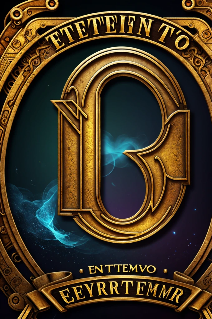 "Eterno" logo with fantasy letters and colorful steam punk background
