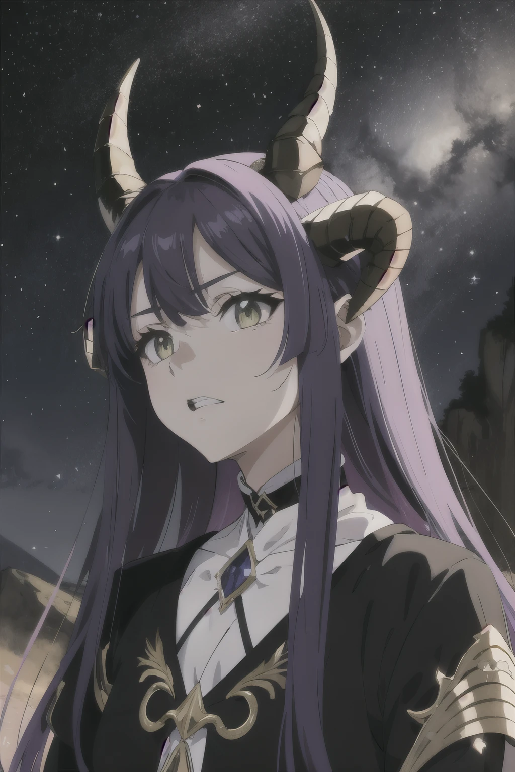((no estilo anime)),((cartunesco))((solo))a photo of a black male dragon with purple scales,com asas grandiosas e com detalhes vermelhos,garras afiadas,calda grandiosa com uma lamina negra na ponta,black horns that go backwards,dentes afiados,Prominent jaw,olhos amarelos com iris verdes esmeralda. while the same is under a mountain under a starry night sky.