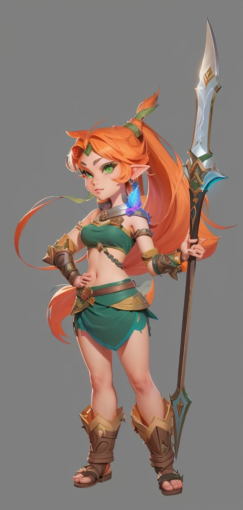Tribal girl in green clothes holding a big sword, Tribal Princess Girl, League of Legends style art, League of Legends art style, From League of Legends, Winner of the Character Design Contest, Artgerm and Atey Ghailan, By Ryan Yee, Artjem and Louis van Baarle, Kushat Kents, deviantart artstation cgscosiety, Elf Character