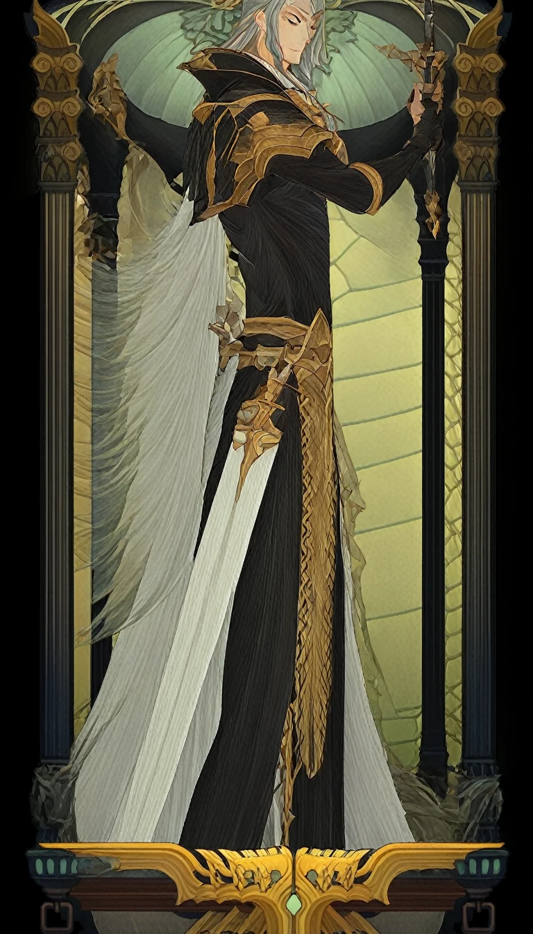 simple samurai charcter design, anime style