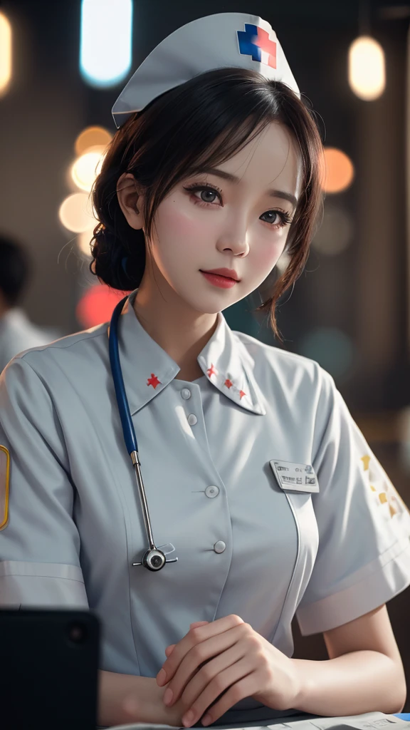 cinematic photo . 35mm photograph,film,bokeh,professional,4k,highly detailed，Nurse uniform