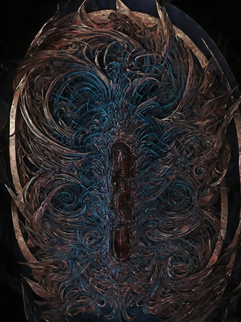 ((best quality image)), ((horror fantasy masterpiece)), (hyper detailed),alluring features((best quality dramatic lighting)), ((shockingly morbid masterpeice ))
A beautiful woman with visible inner anatomic writhing spiraling out of body and brain, striking facial features, jarring expression, grotesquely beutiful image,Brom+ito+Aeon flux+5he maxx dtyle artistry, stark, demonic possesion beneath the surface, phobia, Nightmare inducing, gorey,hyperstylized horror-fantasy ,hyper abaritions with tongue slinking elongated entering her genatalia, ghastly and perverse art, harrowing, Unsettling, Graphic,clibe nsrkers hellraiser, shockingly morbid