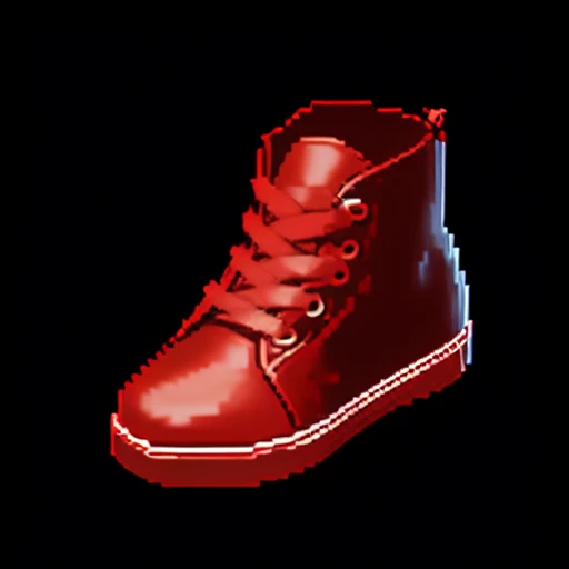 red,shoe,Simple background, pure black background, masterpiece,best,quality,pixel,pixel art,xiansu,xiang su,pixelart, masterpiece,best,quality