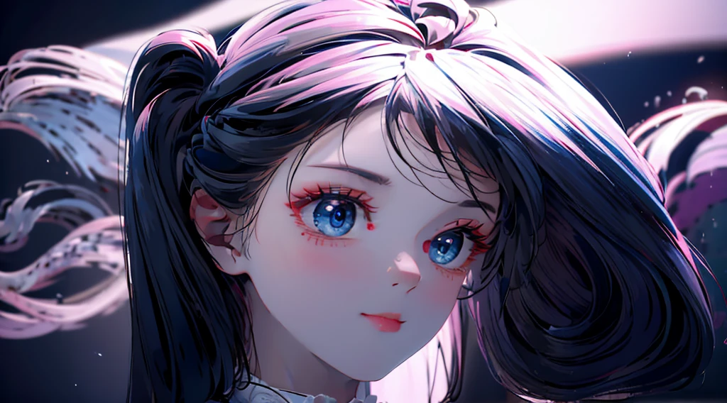 1 girl, medium light black hair, light blue eyes, wearing black suit, night city 18+, 18+ , high res, ultrasharp, 8K, masterpiece, looking from behind