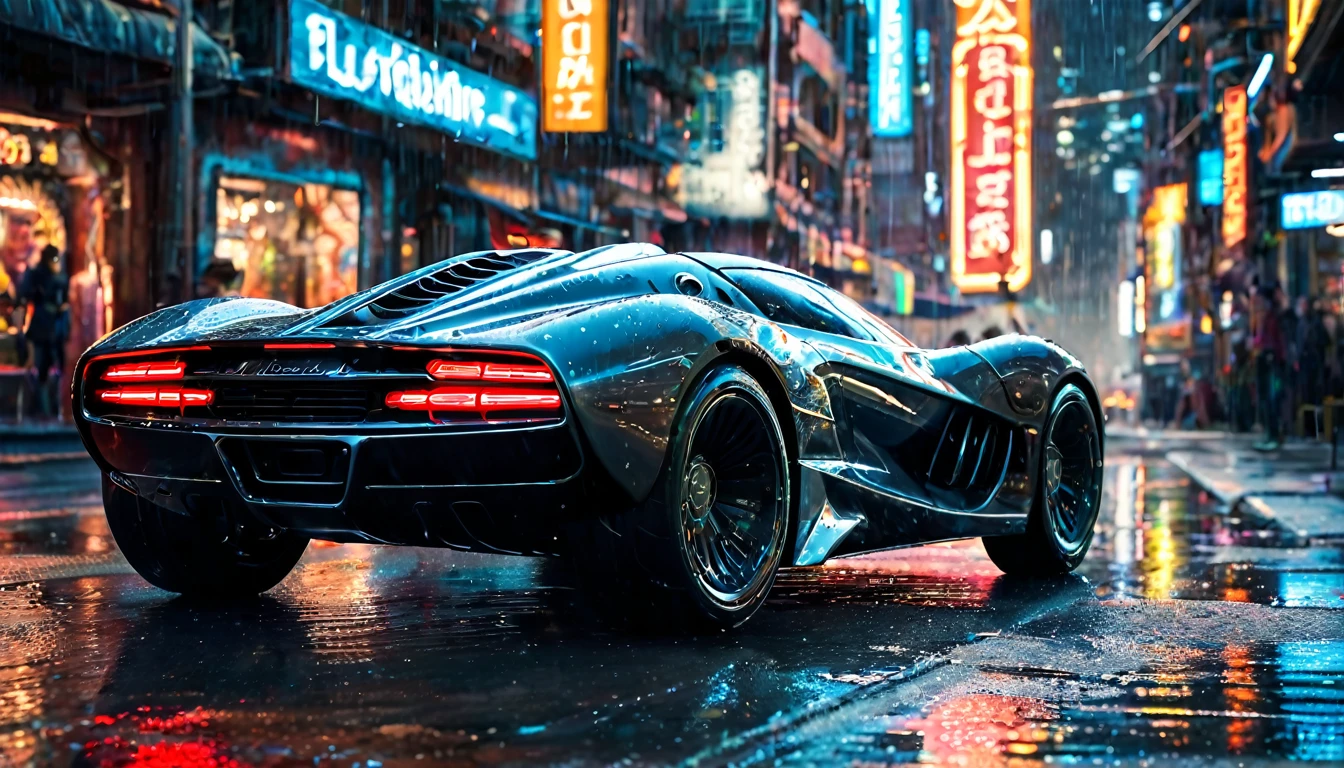 spaceship flying through space designed in the style, art by Hans Ruedi Giger, in the background a futuristic city, neon lights, wet street, highly detailed image, sharp focus, studio photography, xf iq 4, 1 5 0 0 0 0 mp, 5 0 mm, iso 2 0 0, 1/1 6 0 s, realistic, natural light, octane rendering, adobe lightroom, thirds resolution, symmetrical balance, depth layers, polarizing filter, ..., hd, color optics, .. .HD opaque color masterpiece