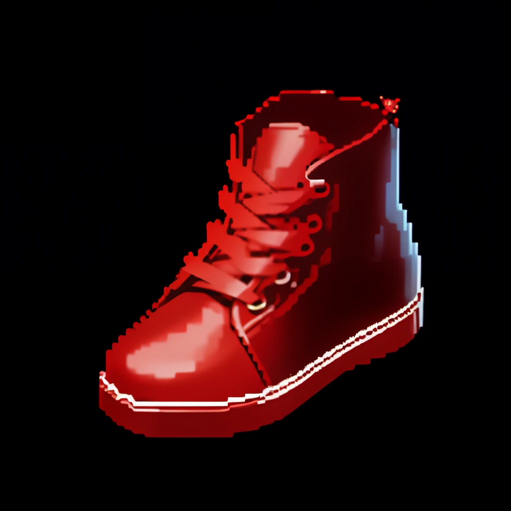 red,shoe,Simple background, pure black background, masterpiece,best,quality,pixel,pixel art,xiansu,xiang su,pixelart, masterpiece,best,quality
