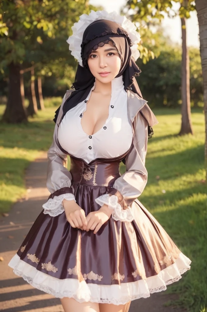 50 years Old, Hijab Indonesian mature woman, Big Tits : 66.9, Gamis, Breast out from her clothes : 1.9, at doctor office, Dark light, at Nighttime