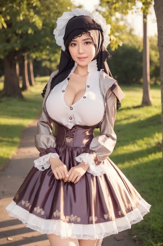 50 years Old, Hijab Indonesian mature woman, Big Tits : 66.9, Gamis, Breast out from her clothes : 1.9, at doctor office, Dark light, at Nighttime
