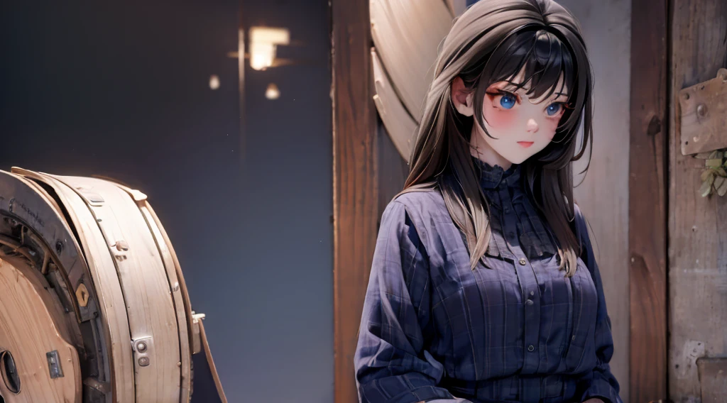 1 girl, medium light black hair, light blue eyes, wearing black suit, night city 18+, 18+ , high res, ultrasharp, 8K, masterpiece, looking from behind