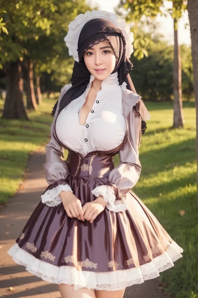 50 years Old, Hijab Indonesian mature woman, Big Tits : 66.9, Gamis, Breast out from her clothes : 1.9, at doctor office, Dark light, at Nighttime