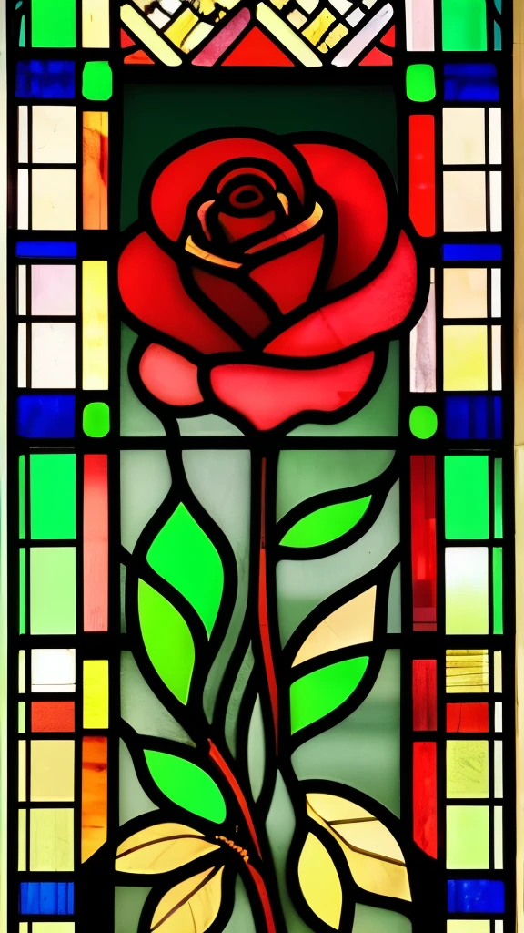 a stained glass window with a rose and leaves in it, an art deco painting by Dechko Uzunov, pinterest, art nouveau, maxim verehin stained glass, stained glass art, translucent roses ornate, stained glass style, stained glass, stain glass, stained glass!!, gothic stained glass style, roses, beautiful glass work, masterpiece stained glass, rosses