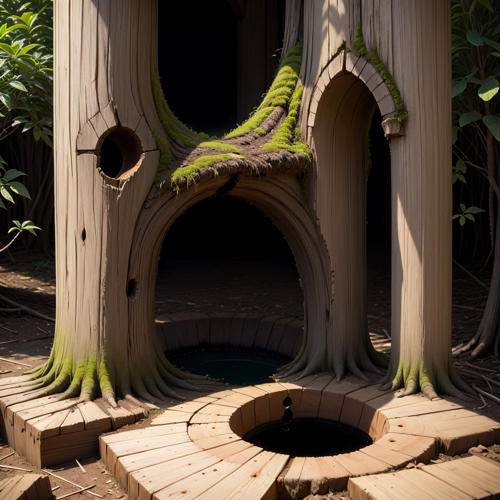 WrongHole fairy hole, (Masterpiece:1.3) (best quality:1.2) (high quality:1.1), wooden pillar, small hole, only one hole