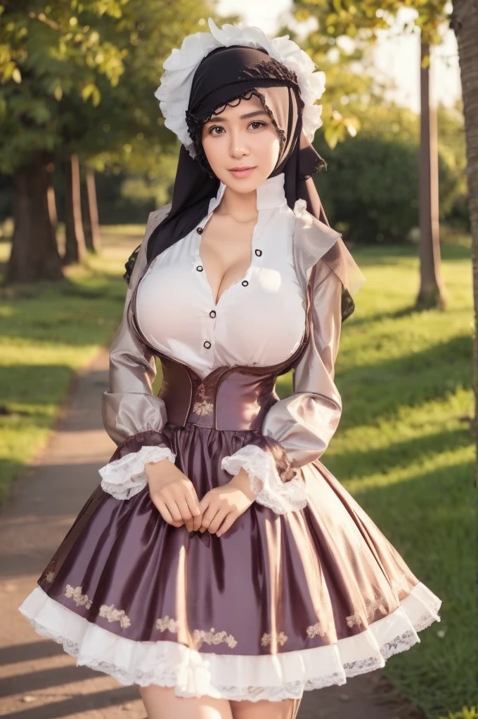 50 years Old, Hijab Indonesian mature woman, Big Tits : 66.9, Gamis, Breast out from her clothes : 1.9, at doctor office, Dark light, at Nighttime