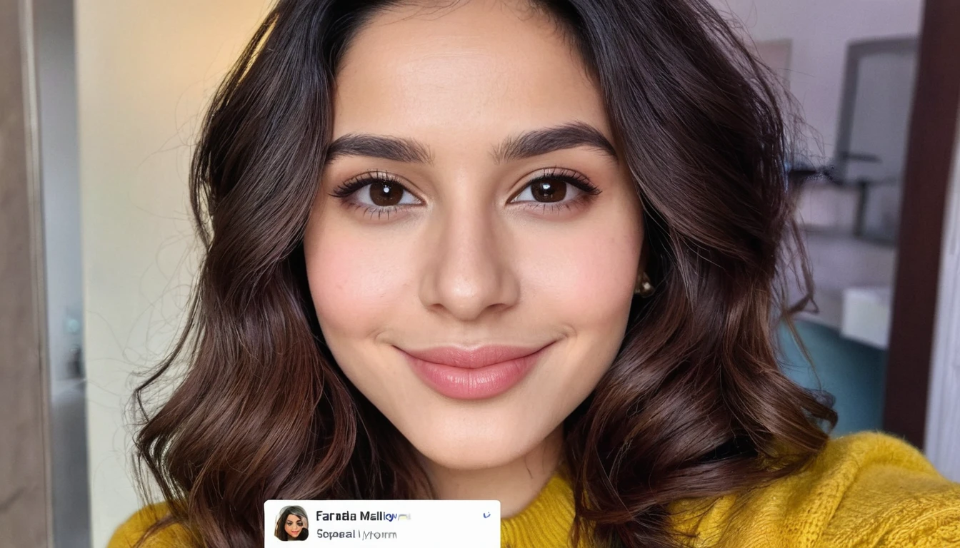 a close up of a woman with a card in her hand, leaked image, leaked photo, with cute - fine - face, facebook post, faridah malik, selfie of a young woman, with accurate face, snapchat photo, profile pic, selfie photo, without makeup, actress, non blurry, with round cheeks, cute photo, instagram post, serena malyon,