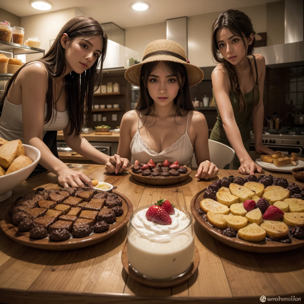 Unas personas que esperan un postre del horno 