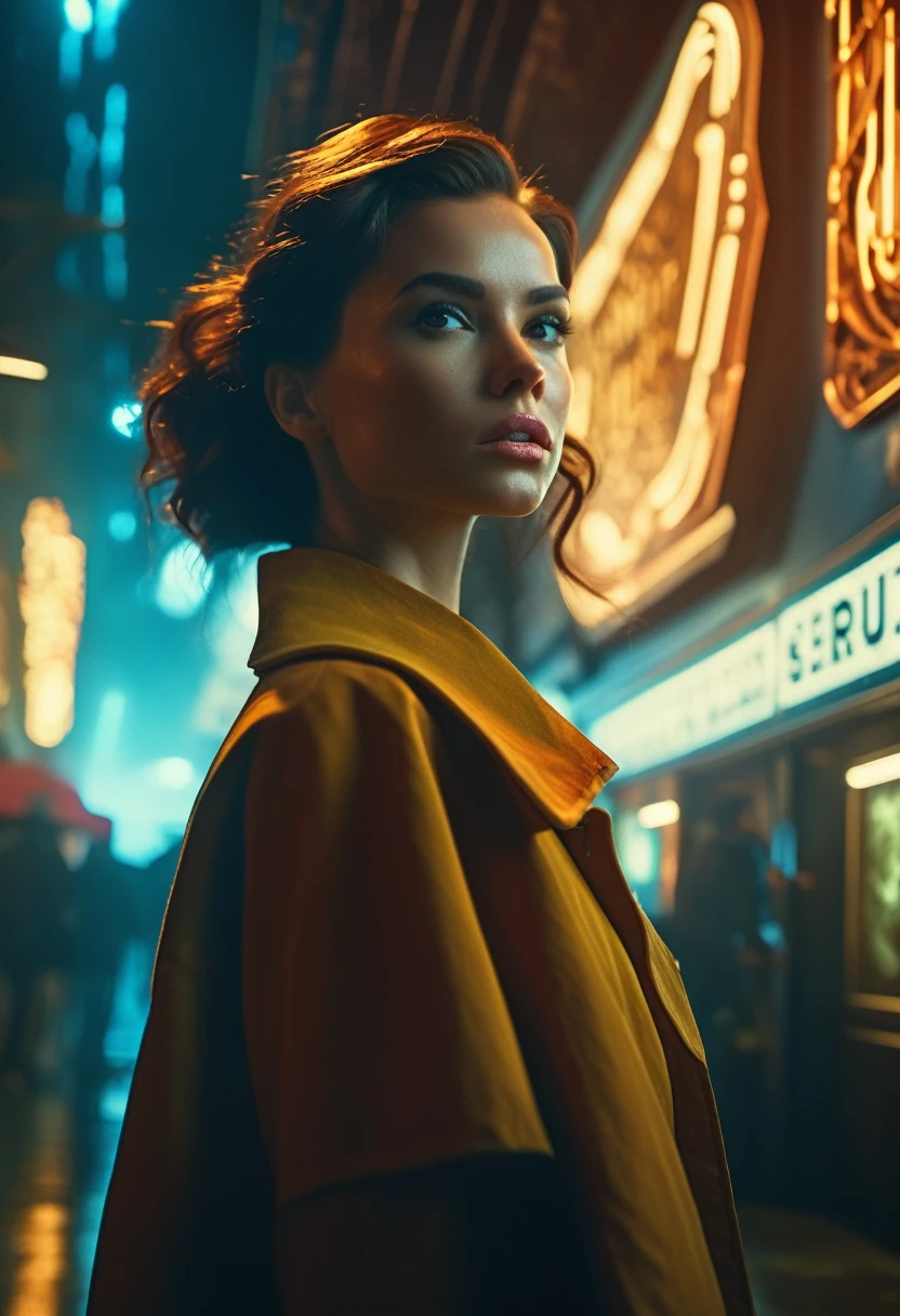 cinematic film still Surrealism, Wood-Carving in Sparth, Artgerm, Richard Corben style Medium Shot of (fantastic girl:1.3) of Pulse, Underground Kingdom, Nostalgic, Whimsical, trending on Artstation, a masterpiece, Electric Colors . shallow depth of field, vignette, highly detailed, high budget, bokeh, cinemascope, moody, epic, gorgeous, film grain, grainy