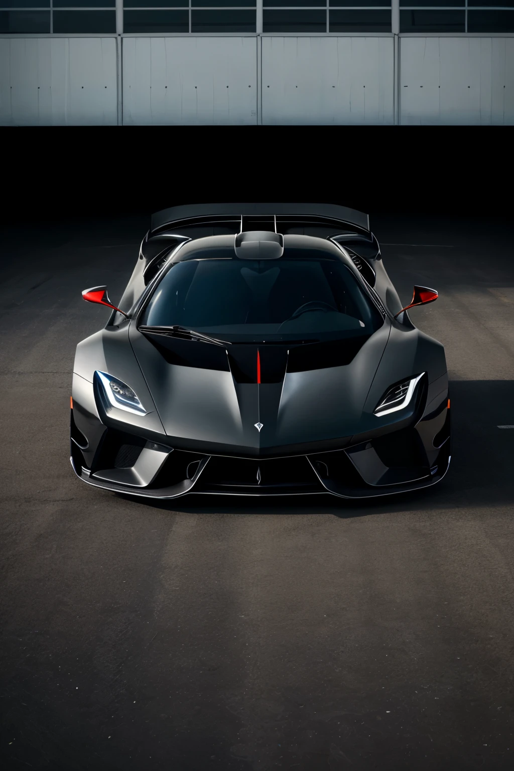 Futuristic hyper car , all Balck ,low ground clearance, Balck spoiler, all Balck theme , futuristic hypercar, super hypercar, fast hypercar, expensive hypercar,top fastest car in the world