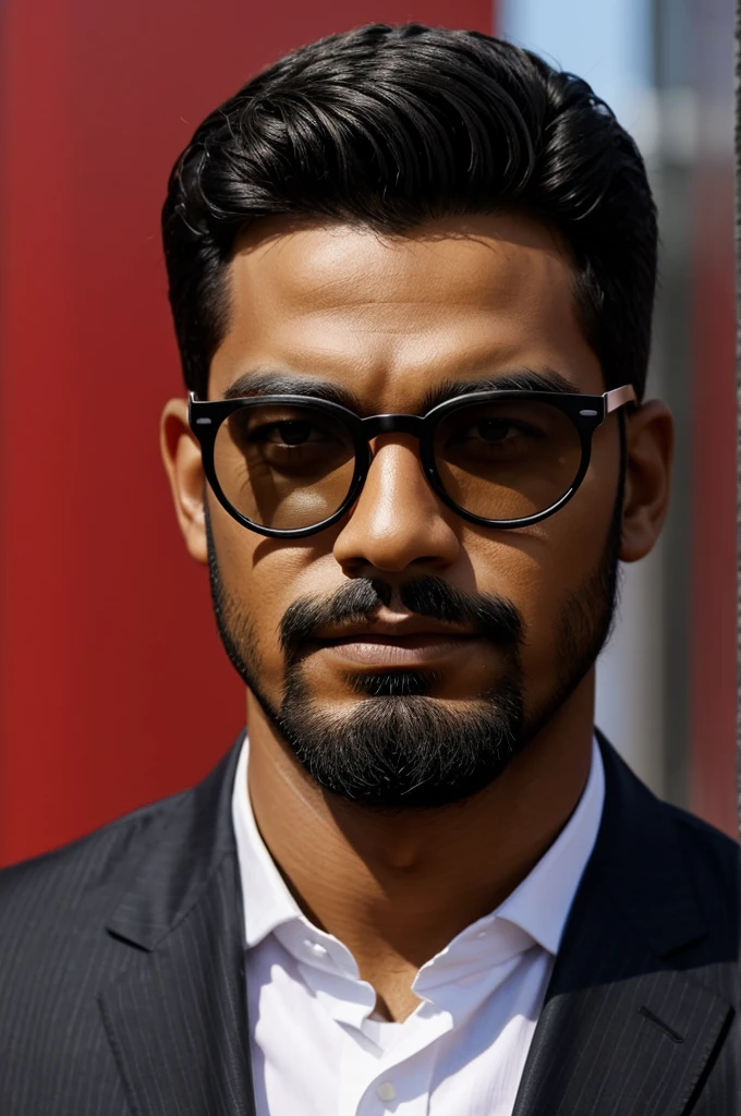 Hombre negro con gafas y un logo de amazon