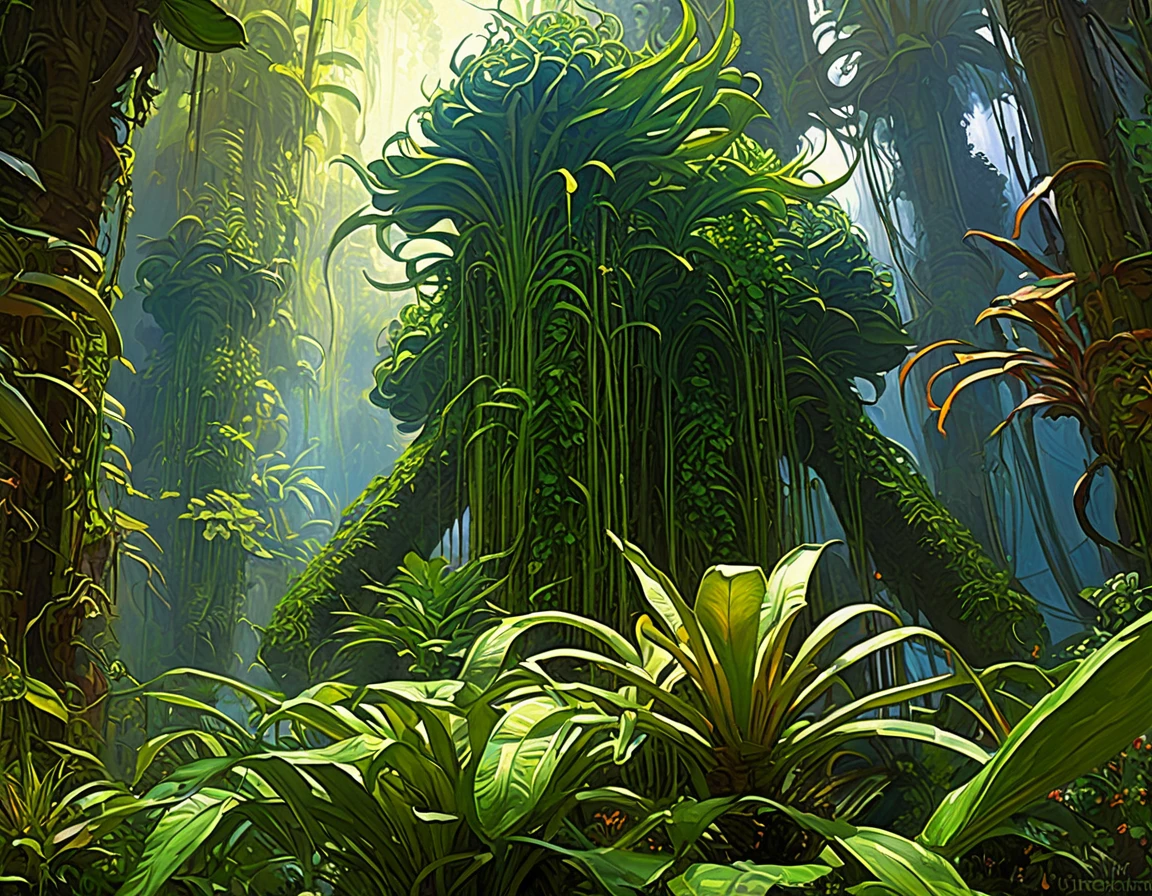 Alien plants close to each other highly detailed painting by gaston bussiere, craig mullins, j. c. leyendecker 8k
