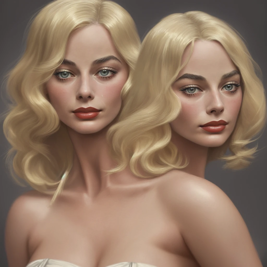 1920s American blonde woman, Looks like Margot Robbie, upper body and head, realistic, portrait