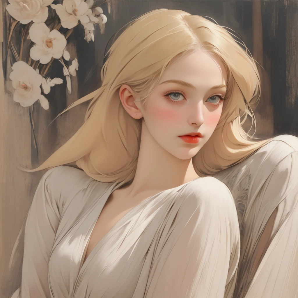 1920s American blonde woman, upper body and head, realistic, portrait