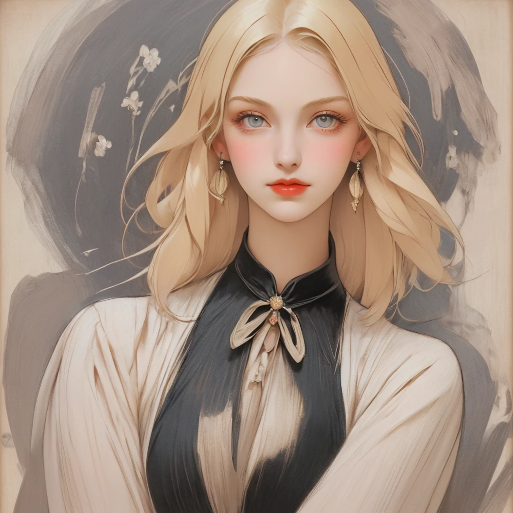 1920s American blonde woman, upper body and head, picture, portrait