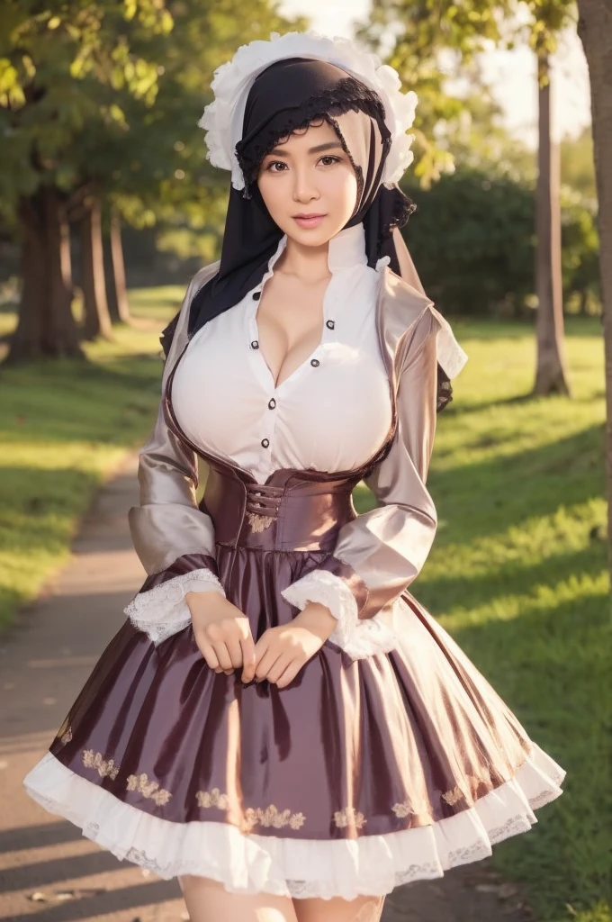 50 years Old, Hijab Indonesian mature woman, Big Tits : 66.9, Gamis, Breast out from her clothes : 1.9, at doctor office, Dark light, at Nighttime
