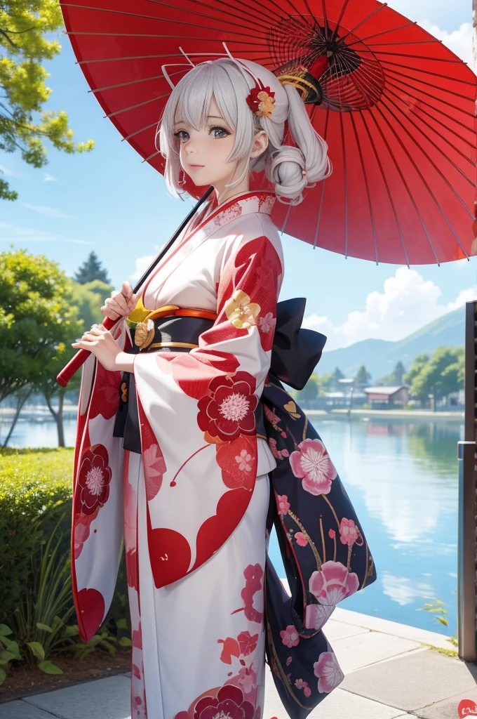 Anime girl in a kimono with an umbrella and a red umbrella, Anime Style 4k, Best Anime 4K Konachan Wallpaper, anime art wallpaper 4k, anime art wallpaper 4k, anime wallpaper 4k, anime wallpaper 4k, 4k anime wallpaper, Anime Art Wallpapers 8K, Gweitz, Amazing Anime 8K, White-haired God