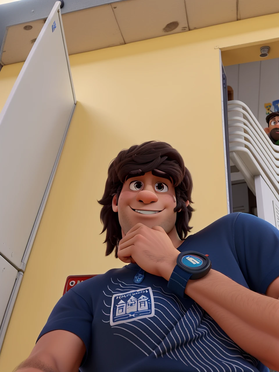 Um poster no estilo Pixar.... Um homem alta qualidade, melhor qualidade