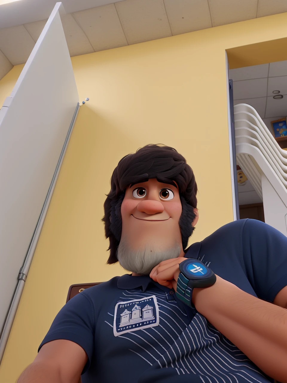 Um poster no estilo Pixar.... Um homem alta qualidade, melhor qualidade