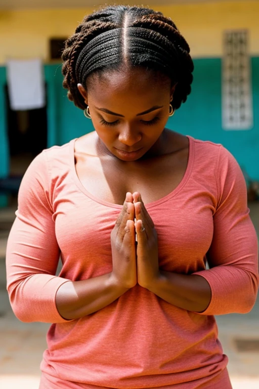 A muscle nigerian girl praying 🙏🏿