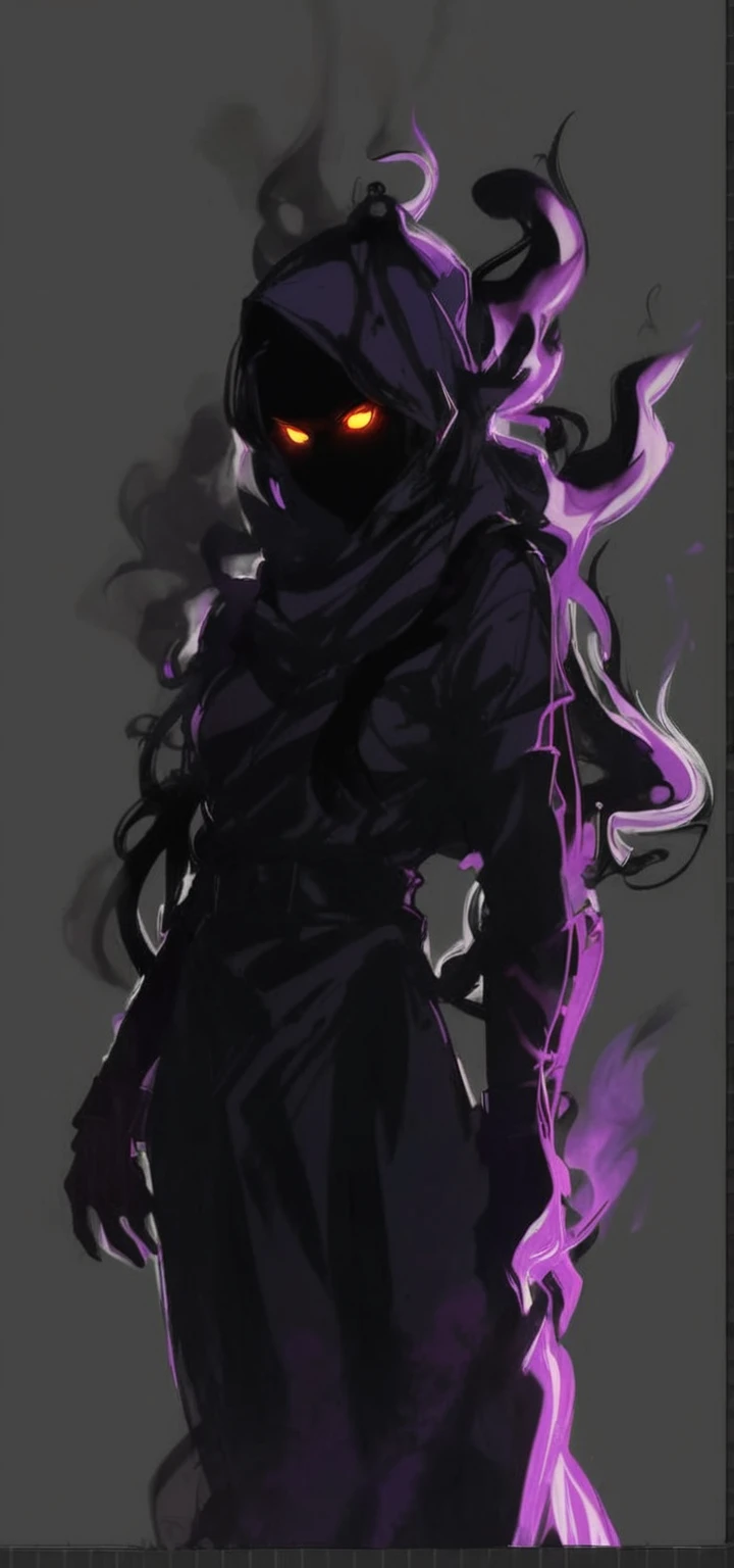  line art, sketch, manga, graphic novel, warm red sunlight, dark shadow with glowing eyes, dark smoke, ghost, purple outline, scary, half turn pose,