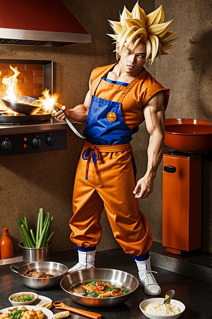 Dibujo de Goku cocinero