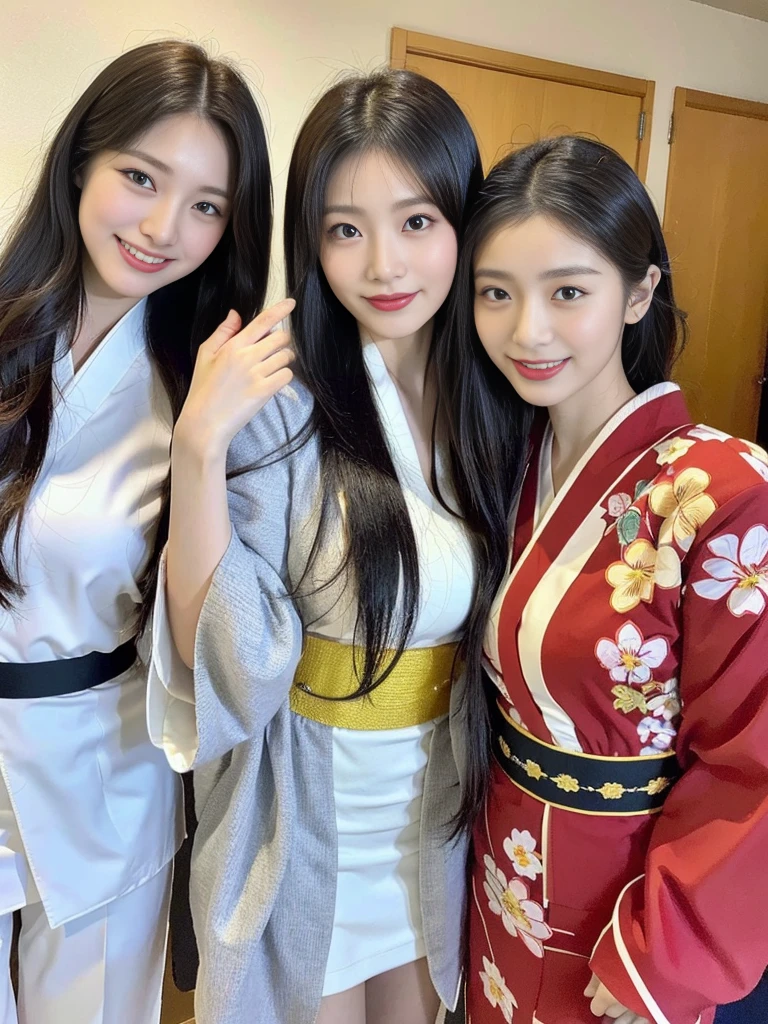(Super cute Korean gal high school girls duo taking photos side by side 1.2)(grin,Smile)(Beautiful Sweat:1.1)(16k, RAW Photos, highest quality, masterpiece: 1.2),(Mr.々Beautiful black hair with a simple hairstyle:1.2) Super detailed, Super Resolution, (Genuine, Genuine photos: 1.37), Portraiture, High-resolution RAW color photos, Professional photos, Very detailed, 8k wallpaper, Very detailed CG Unity 8k wallpaper, Very detailed beautiful girls, Very detailed faces, ((whole body)), beautiful woman, Huge breasts,(huge boobs:1.1) (Big Boobs:1.1),high school girl, Korean Girls,(K-POP Female Idols), (Idol-class beauty)(Beautiful high school girl:1.1)(屋台がいっぱいあるshrineの夏祭り:1.2)(18-year-old)(Stylish kimono-style outfit:1.1)(Group photo:1.3)shrine,yukata,
