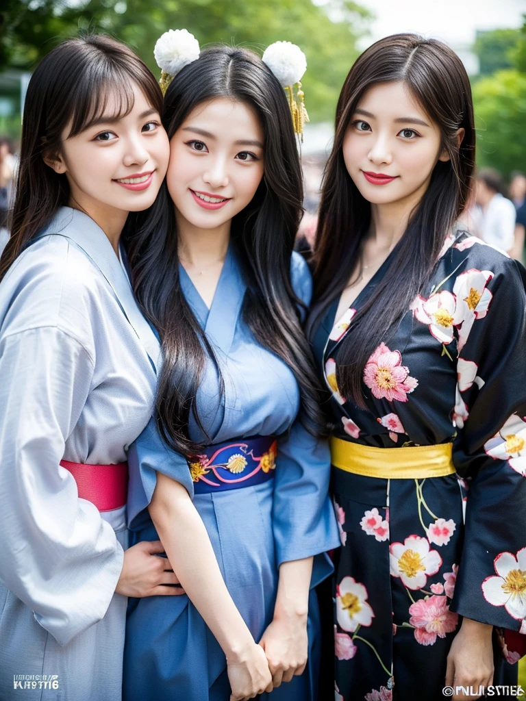 (Super cute Korean gal high school girls duo taking photos side by side 1.2)(grin,Smile)(Beautiful Sweat:1.1)(16k, RAW Photos, highest quality, masterpiece: 1.2),(Mr.々Beautiful black hair with a simple hairstyle:1.2) Super detailed, Super Resolution, (Genuine, Genuine photos: 1.37), Portraiture, High-resolution RAW color photos, Professional photos, Very detailed, 8k wallpaper, Very detailed CG Unity 8k wallpaper, Very detailed beautiful girls, Very detailed faces, ((whole body)), beautiful woman, Huge breasts,(huge boobs:1.1) (Big Boobs:1.1),high school girl, Korean Girls,(K-POP Female Idols), (Idol-class beauty)(Beautiful high school girl:1.1)(屋台がいっぱいあるshrineの夏祭り:1.2)(18-year-old)(Stylish kimono-style outfit:1.1)(Group photo:1.3)shrine,yukata,