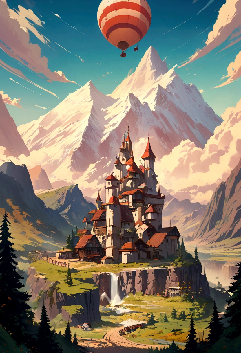 there is a car in a garage with a mountain view, vector art by sylvain sarrailh, trending on Artstation, conceptual art, detailed scenery —width 672, stunning art style, detailed 2d illustration, ghibli vibe, lofi art, amazing wallpaper, immensely detailed scene, highly detailed scene, studio ghibli and dan mumford, illustration!