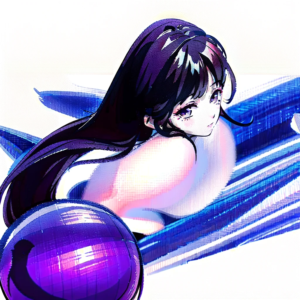 Purple long hair