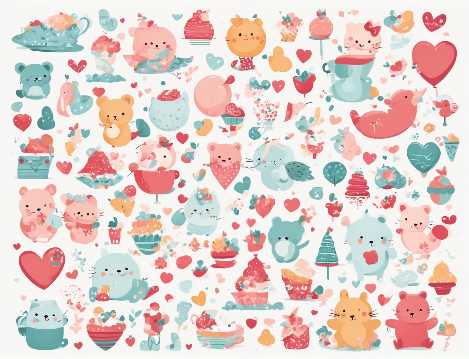 Cute shape，White background